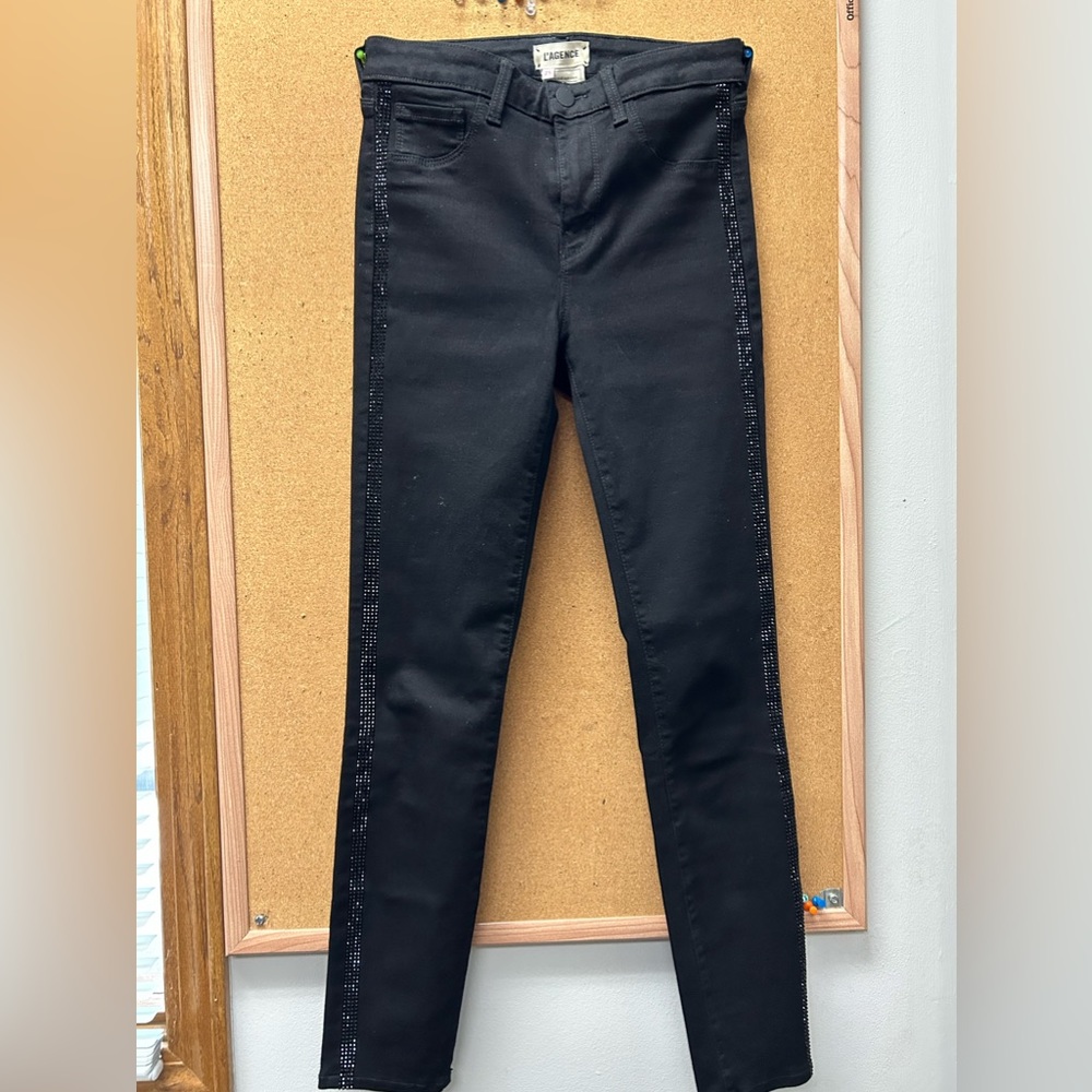 L’Agence size 25 skinny Jean with Rhinestones